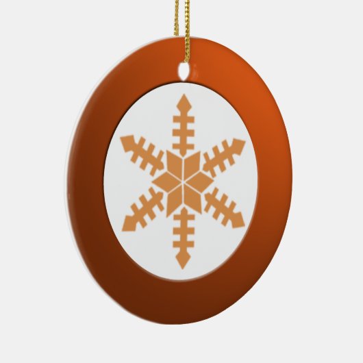 Messingkreis aus Metall und Schneeflocken Keramik Ornament (Rechts)