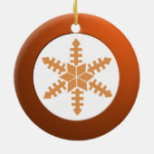 Messingkreis aus Metall und Schneeflocken Keramik Ornament (Hinten)
