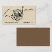 Messinglehrer oder Tutor des französischen Horns Visitenkarte (Vorne/Hinten)