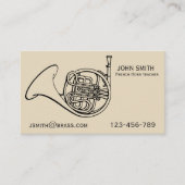 Messinglehrer oder Tutor des französischen Horns Visitenkarte (Vorderseite)