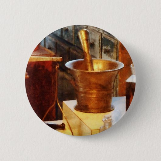 Messingmörser und Stampfe Button (Vorderseite)