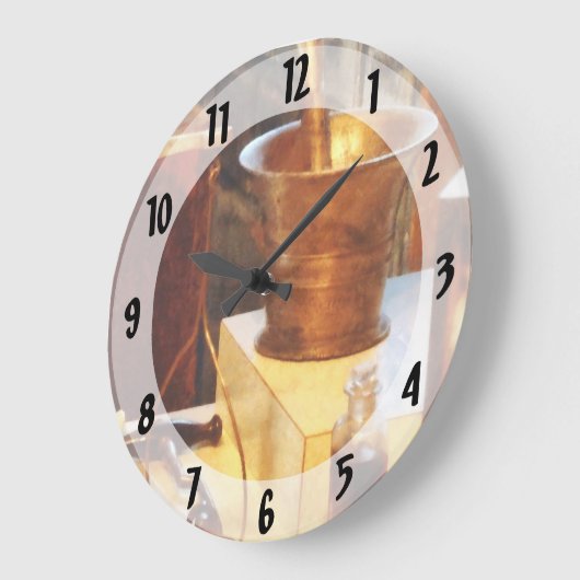 Messingmörser und Stampfe Große Wanduhr (Winkel)