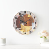 Messingmörser und Stampfe Große Wanduhr (Zuhause)