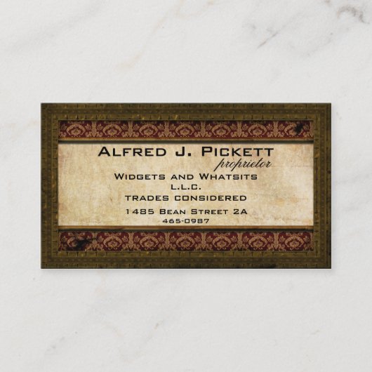 Messingrahmen Steampunk Zahn-Visitenkarte Visitenkarte (Vorderseite)