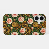 Messingzahnräder und Rosen iPhone 16 Hülle (Rückseite (Horizontal))