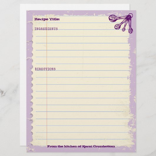 Messlöffel Backbäckerei personalisiertes Rezept (Vorne/Hinten)