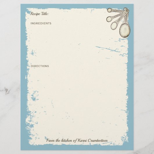 Messlöffel Backbäckerei personalisiertes Rezept (Vorderseite)
