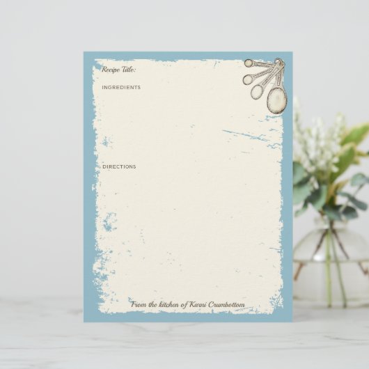 Messlöffel Backbäckerei personalisiertes Rezept (Stehend Vorderseite)
