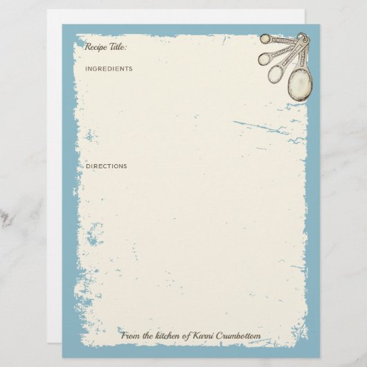 Messlöffel Backbäckerei personalisiertes Rezept (Vorne/Hinten)