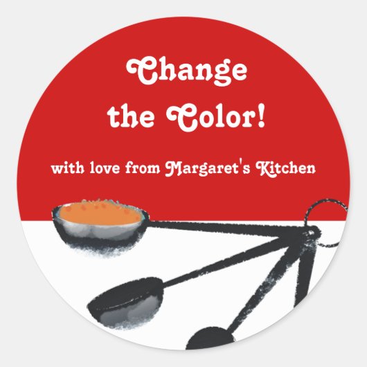 Messlöffel Gewürze Kochen Geschenketiketten Runder Aufkleber (Vorderseite)