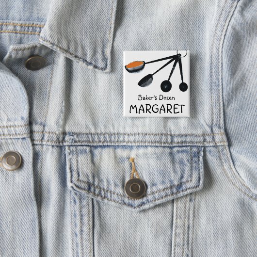 Messlöffelgewürze, die Backen-Namensschild kochen Button (Beispiel)