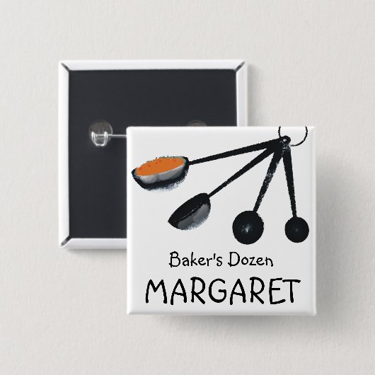 Messlöffelgewürze, die Backen-Namensschild kochen Button (Vorne & Hinten)