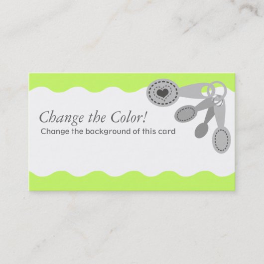 Messlöffelherz, das backende Geschäfts-Karten Visitenkarte (Vorderseite)