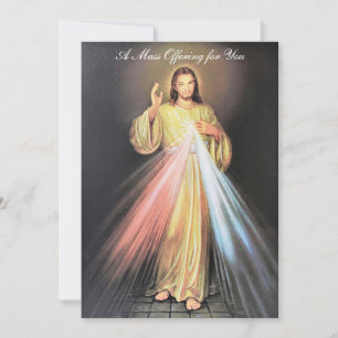 Messopfer-Anliegen Göttliche Barmherzigkeit Jesus Mitteilungskarte