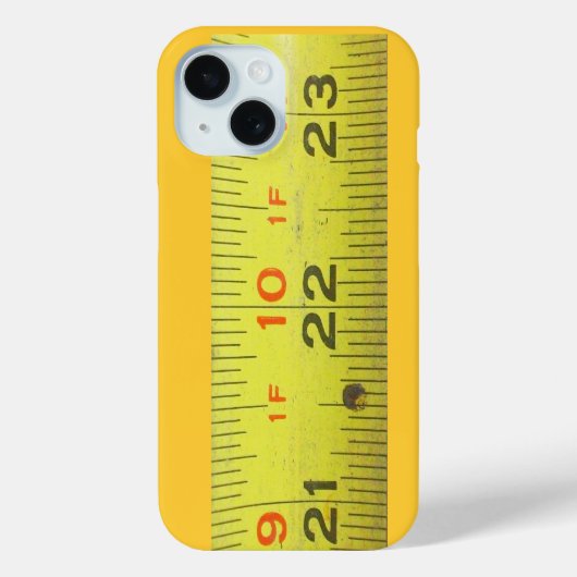 Messung des gelben Metallbandes Case-Mate iPhone Hülle (Rückseite)