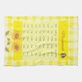 Messung Sonnenblumen Gelbes Gingham-Logo Geschirrtuch (Horizontal)