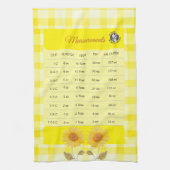Messung Sonnenblumen Gelbes Gingham-Logo Geschirrtuch (Vertikal)