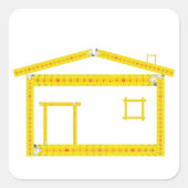 Messung von Aufklebern des Bandhauses Quadratischer Aufkleber (Vorderseite)