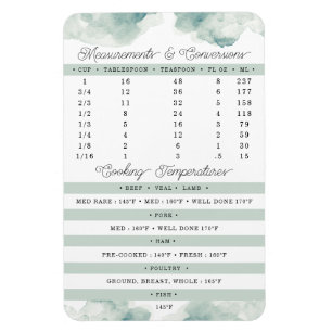 Messungen und Tempo Kochen und Backen Magnet