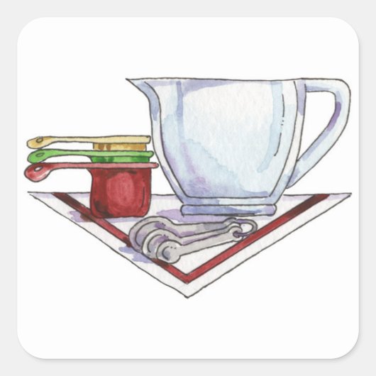 Messwerkzeuge Quadratischer Aufkleber (Vorderseite)