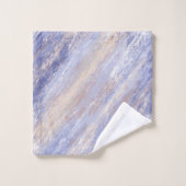 Messy Abstrakt Blue und Beige Paint Strokes Badhandtuch Set (Waschlappen)