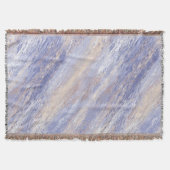 Messy Abstrakt Blue und Beige Paint Strokes Decke (Vorderseite)