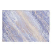 Messy Abstrakt Blue und Beige Paint Strokes Kissenbezug (Rückseite)