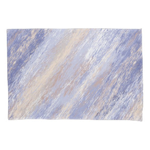 Messy Abstrakt Blue und Beige Paint Strokes Kissenbezug