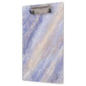 Messy Abstrakt Blue und Beige Paint Strokes Klemmbrett (Links)