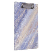Messy Abstrakt Blue und Beige Paint Strokes Klemmbrett (Rechts)
