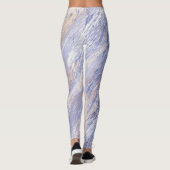 Messy Abstrakt Blue und Beige Paint Strokes Leggings (Rückseite)