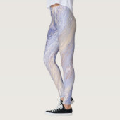 Messy Abstrakt Blue und Beige Paint Strokes Leggings (Links)