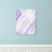 Messy Abstrakt Blue und Beige Paint Strokes Leinwanddruck (Insitu (Holzboden))
