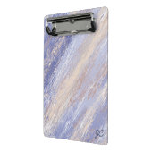 Messy Abstrakt Blue und Beige Paint Strokes Mini Klemmbrett (Gewinkelt2)