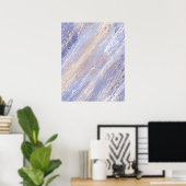 Messy Abstrakt Blue und Beige Paint Strokes Poster (Heimbüro)