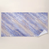 Messy Abstrakt Blue und Beige Paint Strokes Strandtuch (Vorderseite)