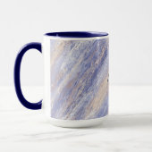 Messy Abstrakt Blue und Beige Paint Strokes Tasse (Links)