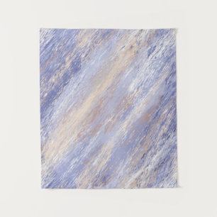 Messy Abstrakt Blue und Beige Paint Strokes Wandteppich