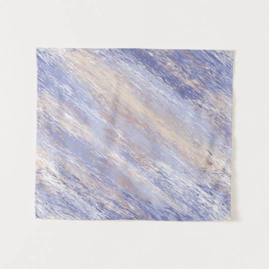 Messy Abstrakt Blue und Beige Paint Strokes Wandteppich (Vorderseite (Horizontal))