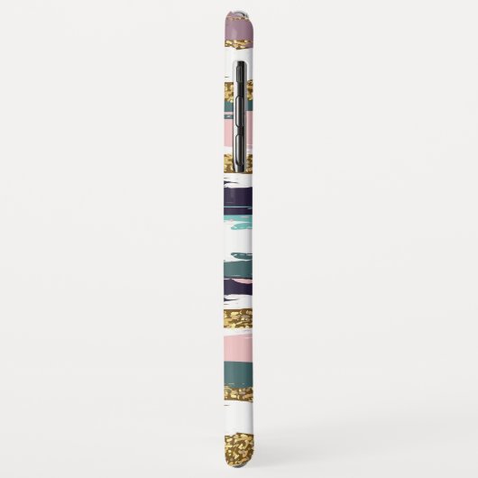 Messy Aquarellstripes gold Glitzer Akzent Case-Mate iPhone Hülle (Hinten/Links)