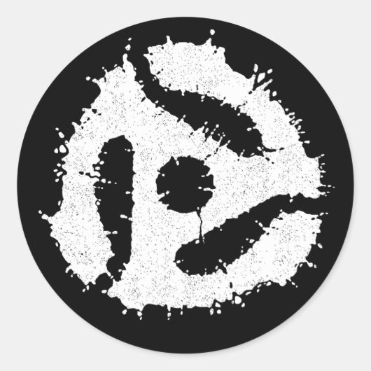Messy B/W 45 Insert Runder Aufkleber (Vorderseite)