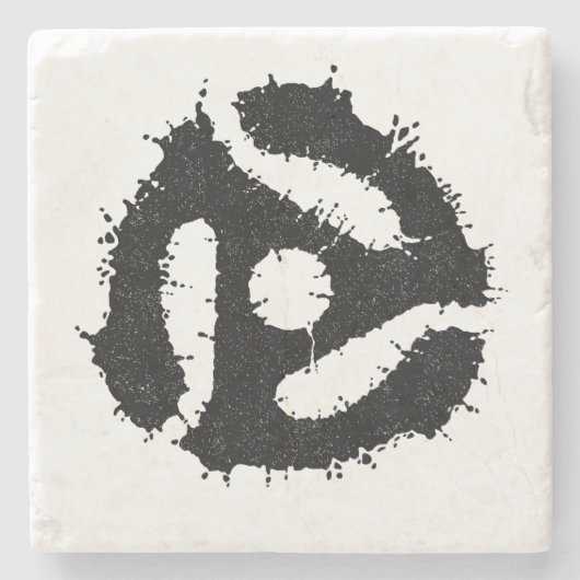 Messy B/W 45 Insert Steinuntersetzer (Vorderseite)