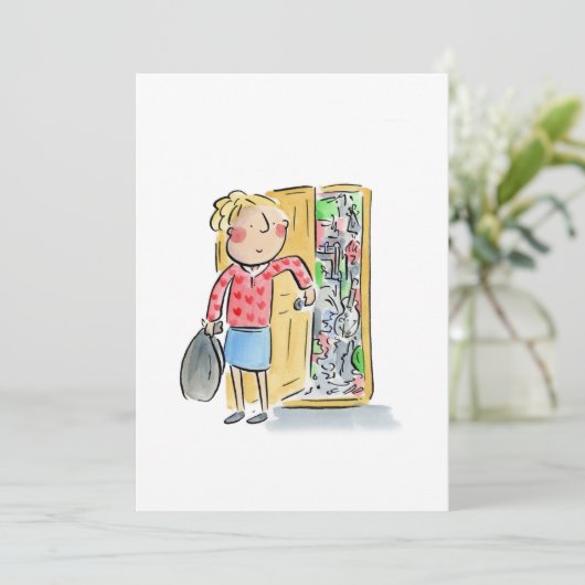 Messy Bedroom Einladung (Stehend Vorderseite)