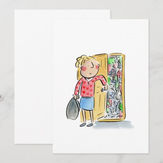 Messy Bedroom Einladung (Vorne/Hinten)