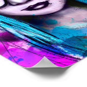 Messy Blue Emo Girl mit Brille Poster (Ecke)