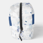 Messy Blue Gray Spritzer Pattern mit Name Waschbeutel (Rechts)