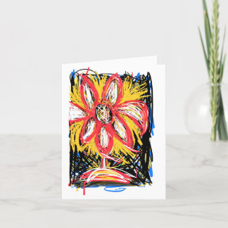Messy Blume - "TY for not bleibe inside.." Dankeskarte