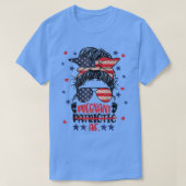 Messy Bun 4. Juli Patriotic Af Pregnant Pregna T-Shirt (Design vorne)