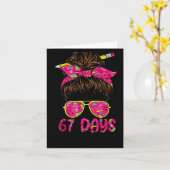 Messy Bun 67 Days Smarter Funny 67 Kids 67 Days Of Karte (Gelbe Blume)
