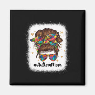 Messy Bun Autismus Mama Autismus Sensibilisierung  Magnet
